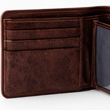 Leather wallet with closure