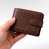 Leather wallet with closure