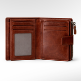 Leather wallet with closure 4 in 1