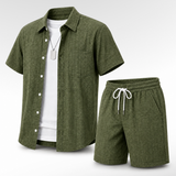 Buy 1, Get 4 — Men’s Summer Shirt & Shorts Set + FREE T-Shirt & Necklace