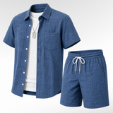 Buy 1, Get 4 — Men’s Summer Shirt & Shorts Set + FREE T-Shirt & Necklace