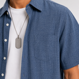 Summer Men's Cotton Linen Texture Lapel Short Sleeve Shirt & Shorts Set, Loose Comfortable Breathable Daily Casual Two-Piece Outfit