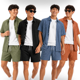 Buy 1, Get 4 — Men’s Summer Shirt & Shorts Set + FREE T-Shirt & Necklace
