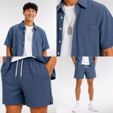 Buy 1, Get 4 — Men’s Summer Shirt & Shorts Set + FREE T-Shirt & Necklace