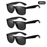 Shonemes 3PCS Polarized Men Sunglasses Vintage Square Women Shades Matte/Gloss Black Tortoise Outdoor UV400 Driving Sun Glasses