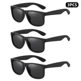 Shonemes 3PCS Polarized Men Sunglasses Vintage Square Women Shades Matte/Gloss Black Tortoise Outdoor UV400 Driving Sun Glasses