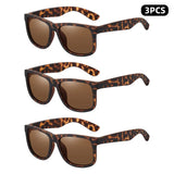 Shonemes 3PCS Polarized Men Sunglasses Vintage Square Women Shades Matte/Gloss Black Tortoise Outdoor UV400 Driving Sun Glasses
